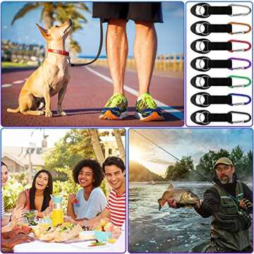 GetLucky Durable Silicone Water Bottle Holder Hook Carrier with Carabiner Clip & Key Ring, Fits Any 12oz, 17oz and 25oz Water Bottles for Outdoor Activities Camping Hiking Traveling or Daily Use