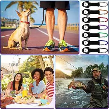 GetLucky Durable Silicone Water Bottle Holder Hook Carrier with Carabiner Clip & Key Ring, Fits Any 12oz, 17oz and 25oz Water Bottles for Outdoor Activities Camping Hiking Traveling or Daily Use