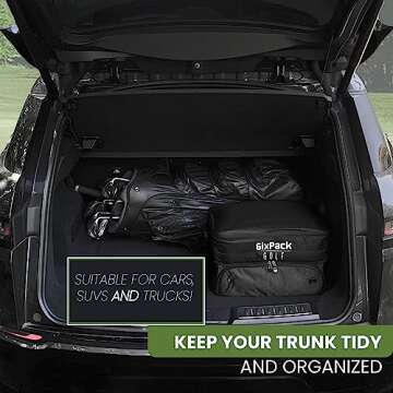 6ixPack Golf Trunk Organizer - Waterproof Storage for Accessories