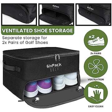 6ixPack Golf Trunk Organizer - Waterproof Storage for Accessories