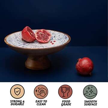 Folkulture Wooden Fruit Bowl or Decorative Fruit Bowl for Kitchen Counter or Centerpiece Table Decor...