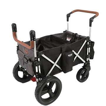 Keenz 7S 2.0 Stroller Wagon - Foldable, Double Stroller for Infant and Toddler, Safe Kids Wagon with Sun Protection and 5-Point Harness, Ideal for Trips, Beach, Park - Fully Loaded with Accessories