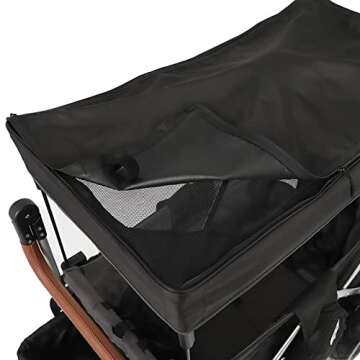 Keenz 7S 2.0 Stroller Wagon - Foldable, Double Stroller for Infant and Toddler, Safe Kids Wagon with Sun Protection and 5-Point Harness, Ideal for Trips, Beach, Park - Fully Loaded with Accessories