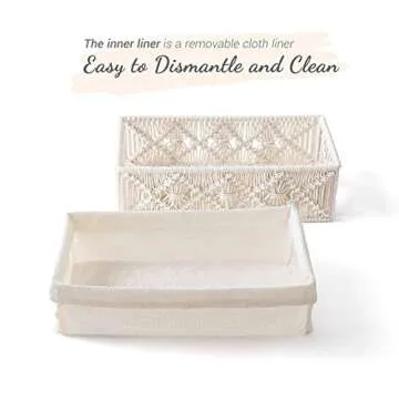 Mkono Macrame Storage Baskets Set of 2 for Chic Organization