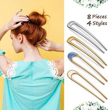 Stylish WILLBOND 8 Piece Metal Hair Pin Set for Women