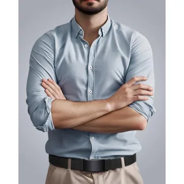 FAIRWIN Men's Ratchet Web Belt Automatic Adjustable Buckle