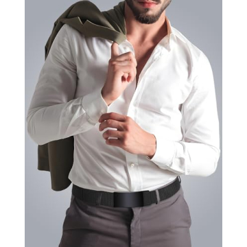 FAIRWIN Men's Ratchet Web Belt Automatic Adjustable Buckle