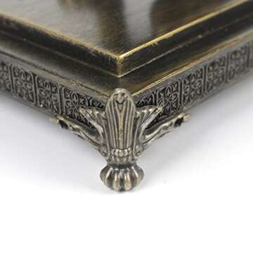 VinBee 20 PCS Antique Brass Wood Case Jewelry Chest Storage Box Feet Leg Corner Protector