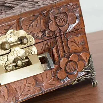 VinBee 20 PCS Antique Brass Wood Case Jewelry Chest Storage Box Feet Leg Corner Protector