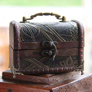 VinBee 20 PCS Antique Brass Wood Case Jewelry Chest Storage Box Feet Leg Corner Protector