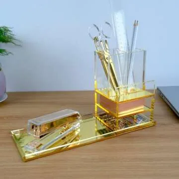 Stylish EXPUTRAN Acrylic Desk Organizer 4-Piece Kit