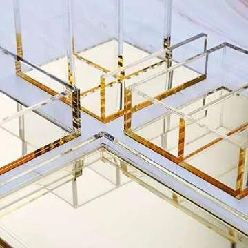 Stylish EXPUTRAN Acrylic Desk Organizer 4-Piece Kit