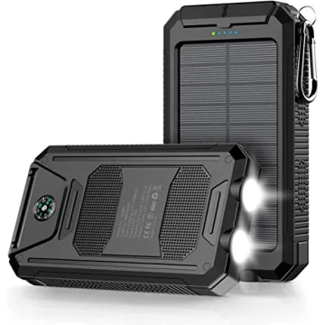 Mregb 36800mAh Solar Power Bank with Flashlight & Fast Charging