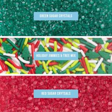 Sweets Indeed, Christmas Cookie Deocarting Kit, 3 Sprinkle mixes, 2 Food Color, Decorating Icing, 2 Cookie Cutters, Piping Bags, 9.71 ounces (Holiday Decorating Kit)