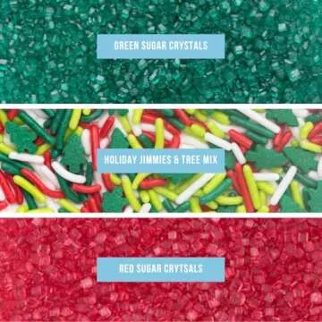 Sweets Indeed, Christmas Cookie Deocarting Kit, 3 Sprinkle mixes, 2 Food Color, Decorating Icing, 2 Cookie Cutters, Piping Bags, 9.71 ounces (Holiday Decorating Kit)