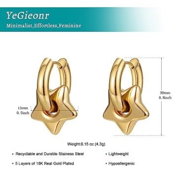 Stylish Gold Hoop Earrings for Women - Hypoallergenic Design