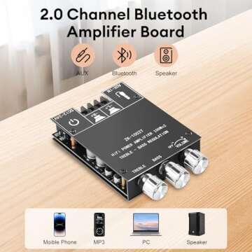 Daakro ZK-1002T Bluetooth Amplifier for DIY Speakers