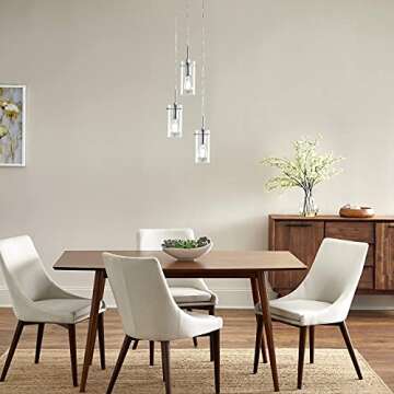 Linea di Liara Effimero 3-Light Cluster Pendant Lights Stairwell Lighting Small Chandelier Brushed N...