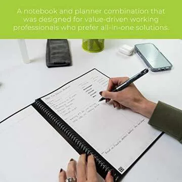 Rocketbook Smart Reusable Notebook, Fusion Plus Letter Size Spiral Notebook & Planner, Pink, (8.5" x 11")
