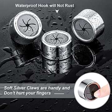 Eiqer 8 Pack Kitchen Towel Holder, Self Adhesive Wall Dish Towel Hook, Round Wall Mount Towel Holder for Bathroom, Kitchen and Home, Wall, Cabinet, Garage, No Drilling Required