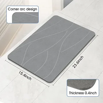Veeloim Stone Bath Mat Non-Slip Quick Drying Diatomaceous