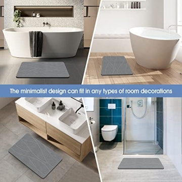 Veeloim Stone Bath Mat Non-Slip Quick Drying Diatomaceous