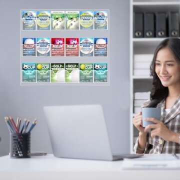 lukar 18 Pockets Acrylic Brochure Holder Wall Mount 4" Pocket Pamphlet Holder Display Stand Clear Plastic Wall Brochure Holder Trifold Flyer Brochure Display Stand Rack for Office,Home