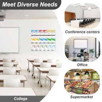 lukar 18 Pockets Acrylic Brochure Holder Wall Mount 4" Pocket Pamphlet Holder Display Stand Clear Plastic Wall Brochure Holder Trifold Flyer Brochure Display Stand Rack for Office,Home