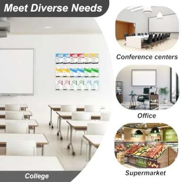 lukar 18 Pockets Acrylic Brochure Holder Wall Mount 4" Pocket Pamphlet Holder Display Stand Clear Plastic Wall Brochure Holder Trifold Flyer Brochure Display Stand Rack for Office,Home