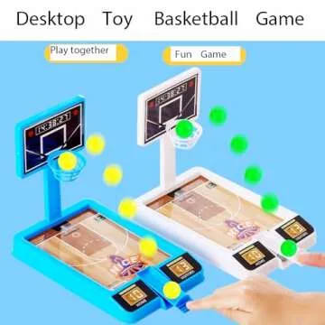 2 PACK Basketball Game Toys, Tabletop Basketball Shooting Game for Kids and Adults, Desk Games for Office for Adult to Reduce Stress, Basketball Party Favors Classroom Prizes for Boys Girls