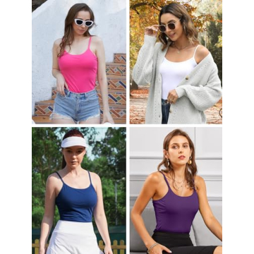 V FOR CITY 3 Pack Cotton Camisoles for Women - Adjustable & Comfy
