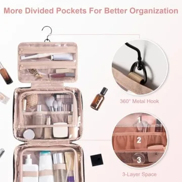 Everfun Travel Toiletry Bag - Stylish & Leakproof Organizer