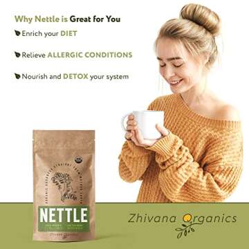 Stinging Nettle Tea Organic (100 TeaBags) – Dried Nettles Tea - Te De Ortiga Verde Organica - Great for Joints, Blood Circulation, Allergy, Body Cleanse