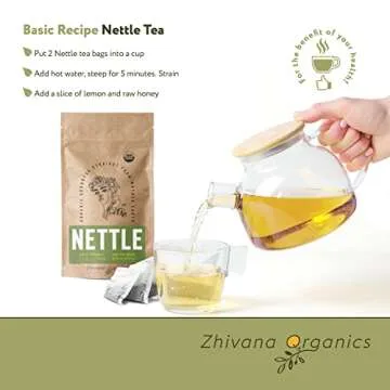 Stinging Nettle Tea Organic (100 TeaBags) – Dried Nettles Tea - Te De Ortiga Verde Organica - Great for Joints, Blood Circulation, Allergy, Body Cleanse