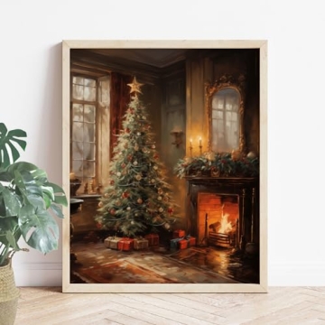 Vintage Christmas Wall Art Print - Santa Decor