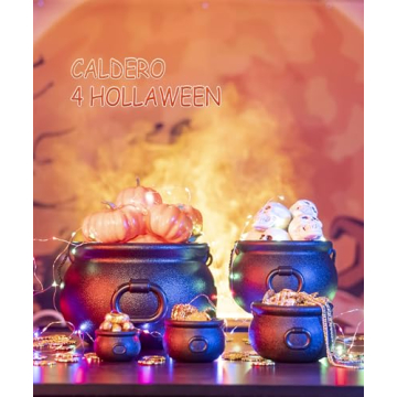 GLOCAMPING 5 in 1 Plastic Witch Cauldron Kettle Set