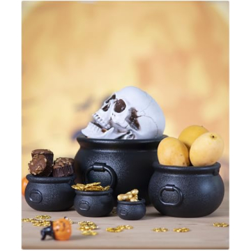 GLOCAMPING 5 in 1 Plastic Witch Cauldron Kettle Set