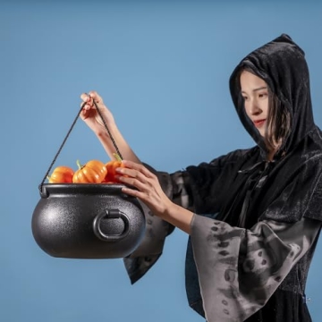 GLOCAMPING 5 in 1 Plastic Witch Cauldron Kettle Set