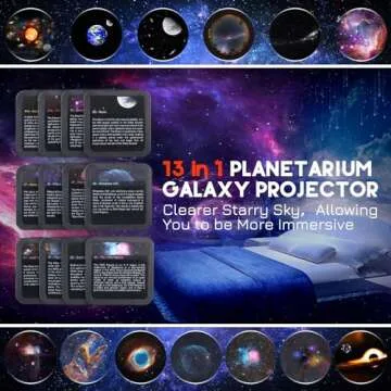 Tomvorks 4K HD Star Projector Galaxy Light, Astronaut Galaxy Projector for Bedroom, 13 Sky Movie Discs, Colorful Glow Rocket and 2 Timers, 360°Kids Night Light Projector,Gifts for Children and Adults