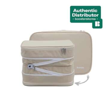 Branden Compression Packing Cube, Large, Sandbeige | Travel Essentials l Luggage Organizer l Self Co...