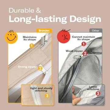 Branden Compression Packing Cube, Large, Sandbeige | Travel Essentials l Luggage Organizer l Self Compression Organizer for Travel l Overnight Trip, Road Trip, Beach, Cruise