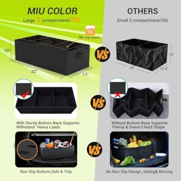 MIU COLOR Car Trunk Organizer - Durable, Large, Stylish