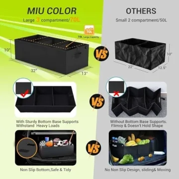 MIU COLOR Car Trunk Organizer - Durable, Large, Stylish
