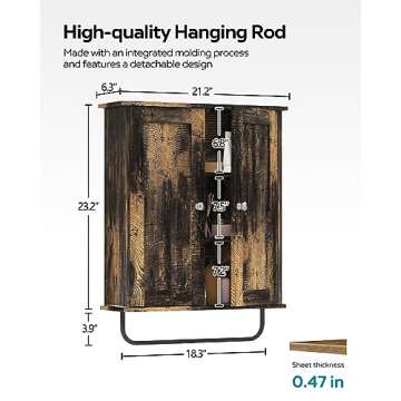 Palimder Bathroom Wall Cabinets, Space Saving Storage Cabinets Above The Toilet, with Adjustable Shelves, Medicine Cabinets, and Space Saving Medicine Cabinets in The Living Room Cabinet Retro Color