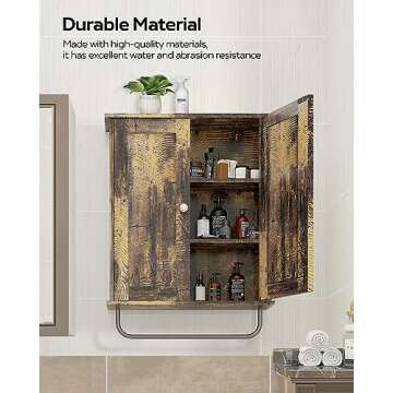 Palimder Bathroom Wall Cabinets, Space Saving Storage Cabinets Above The Toilet, with Adjustable Shelves, Medicine Cabinets, and Space Saving Medicine Cabinets in The Living Room Cabinet Retro Color