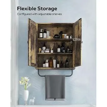 Palimder Bathroom Wall Cabinets, Space Saving Storage Cabinets Above The Toilet, with Adjustable Shelves, Medicine Cabinets, and Space Saving Medicine Cabinets in The Living Room Cabinet Retro Color