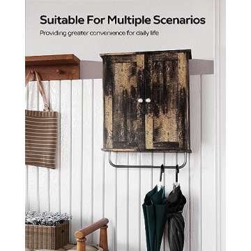 Palimder Bathroom Wall Cabinets, Space Saving Storage Cabinets Above The Toilet, with Adjustable Shelves, Medicine Cabinets, and Space Saving Medicine Cabinets in The Living Room Cabinet Retro Color