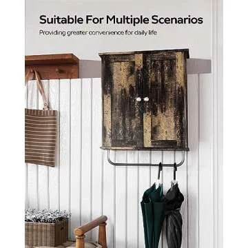 Palimder Bathroom Wall Cabinets, Space Saving Storage Cabinets Above The Toilet, with Adjustable Shelves, Medicine Cabinets, and Space Saving Medicine Cabinets in The Living Room Cabinet Retro Color