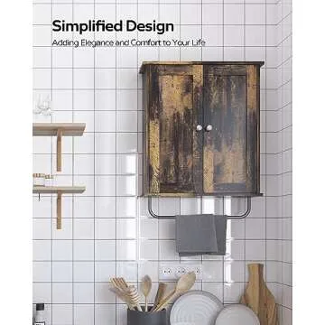 Palimder Bathroom Wall Cabinets, Space Saving Storage Cabinets Above The Toilet, with Adjustable Shelves, Medicine Cabinets, and Space Saving Medicine Cabinets in The Living Room Cabinet Retro Color