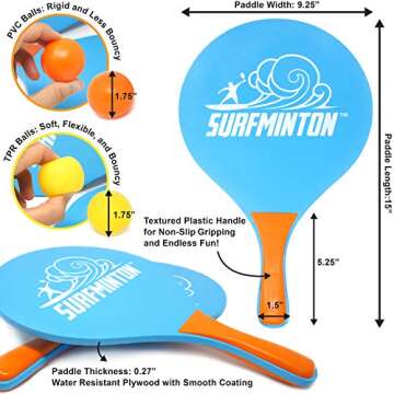 VIAHART Surfminton Classic Beach Paddle Set